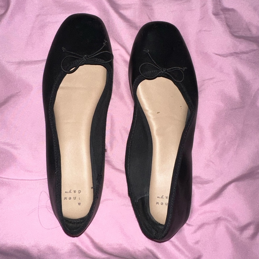 Black Target Brand Flats